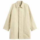 Auralee Men's Garment-Dyed Cotton Heavy Twill Short Coat in Dusty Ivory