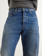SAINT LAURENT - Straight-Leg Distressed Jeans - Blue