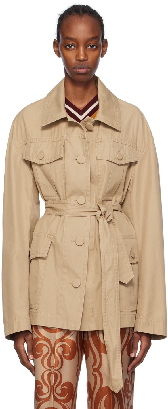 Dries Van Noten Beige Belted Jacket Dries Van Noten