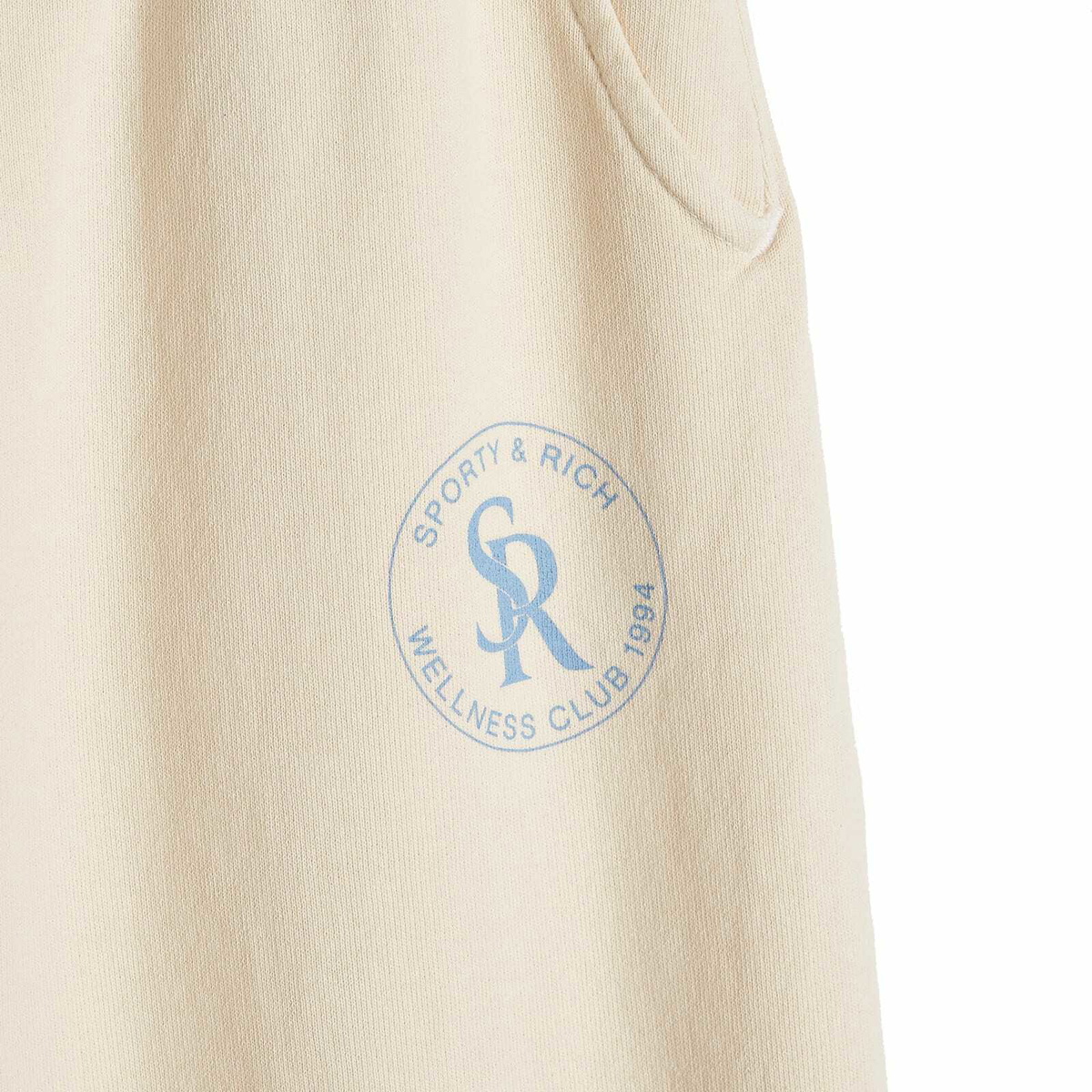 Sporty & Rich Men's S&R Sweat Pants in Cream/Sky Blue