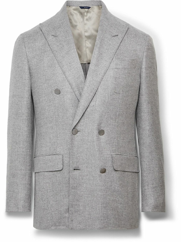 Photo: Thom Sweeney - Double-Breasted Cashmere Blazer - Gray