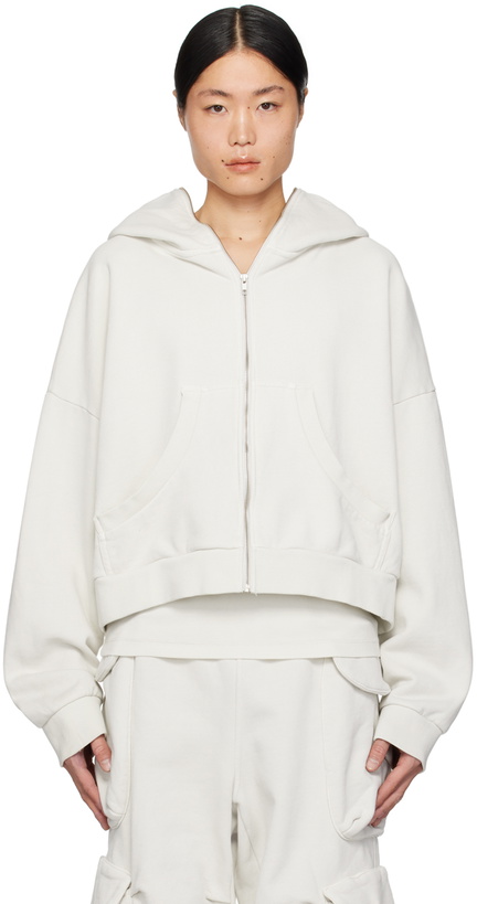 Photo: Entire Studios Off-White Full Zip Hoodie