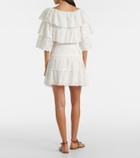 Rixo Cassandra scalloped cotton miniskirt