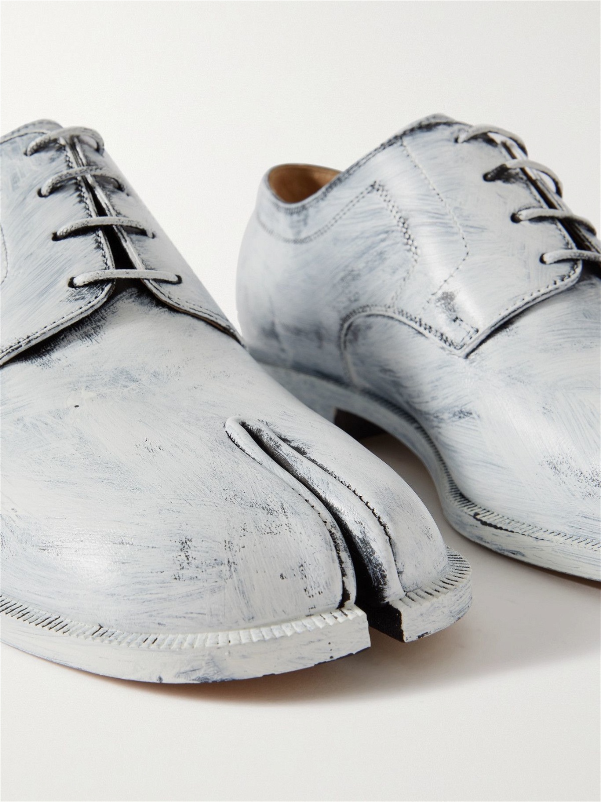 Maison Margiela - Tabi Split-Toe Painted Leather Derby Shoes