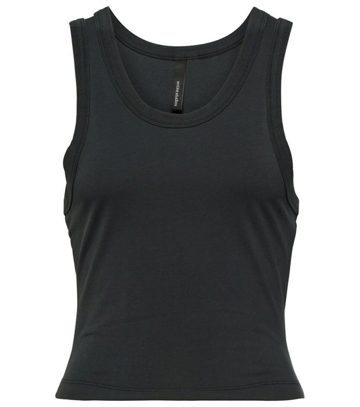 Photo: Entire Studios Cropped cotton jersey tank top