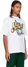 Late Checkout White Printed T-Shirt
