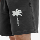 Palm Angels Men's Logo Sweat Short in Dark Grey