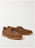 Berluti - Latitude Leather-Trimmed Suede Boat Shoes - Brown