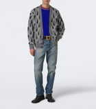 Versace Jacquard wool and cashmere cardigan