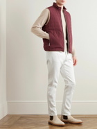 Brunello Cucinelli - Tapered Garment-Dyed Stretch-Cotton Trousers - White