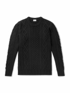 Ghiaia Cashmere - Pescatore Cable-Knit Wool Sweater - Black