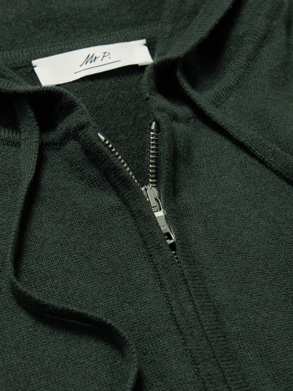 Mr P. - Wool and Cashmere-Blend Zip-Up Hoodie - Green