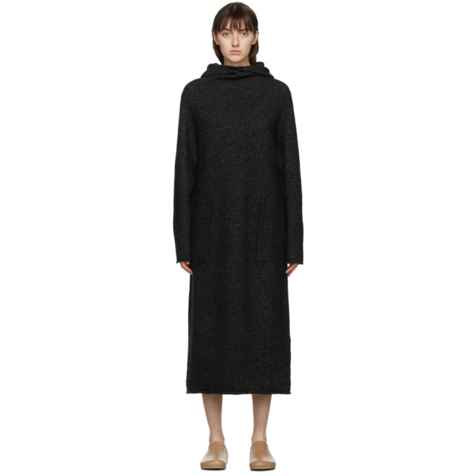 Lauren Manoogian SSENSE Exclusive Black Alpaca Hooded Dress