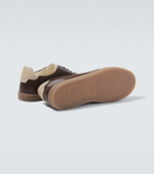 Brunello Cucinelli Leather-trimmed suede sneakers