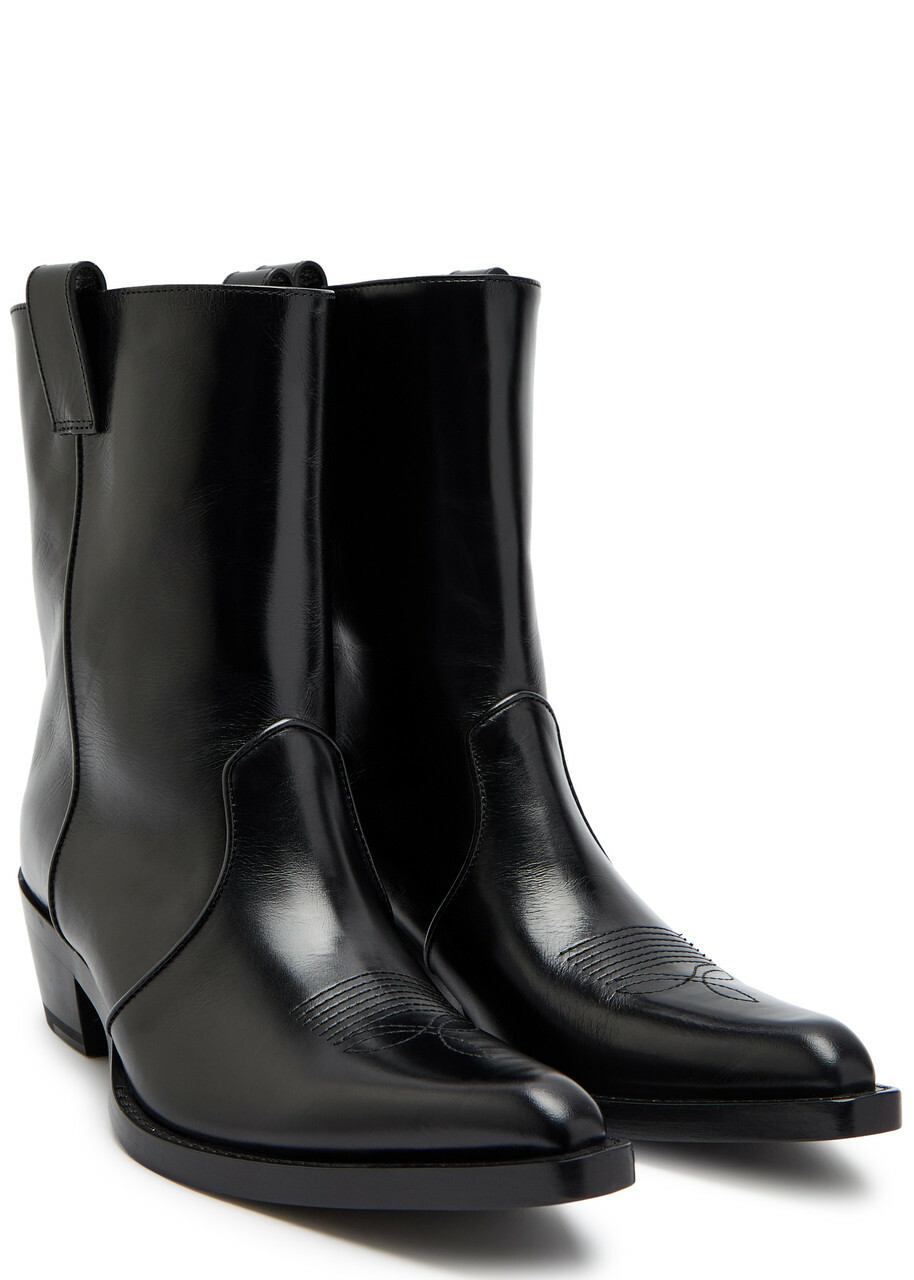 Khaite Clive 35 Leather Ankle Boots Black