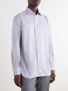 Brioni - Striped Cotton-Poplin Shirt - Blue