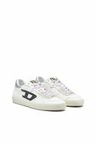 Diesel S-Leroji-Leather sneakers with glitter logo - Sneakers Womens in Multicolor