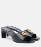 Gucci Double G leather mules