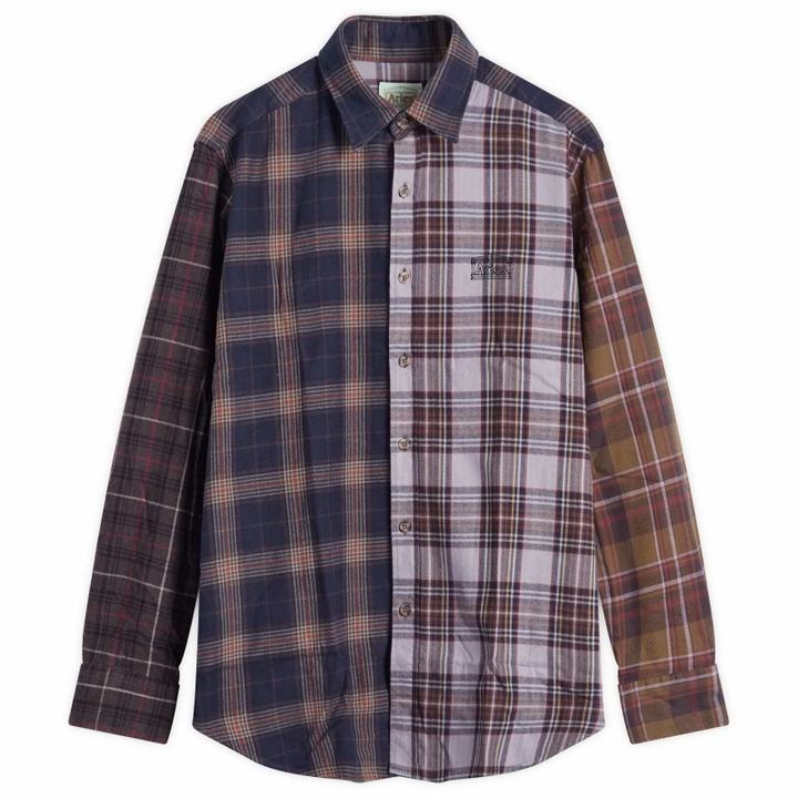 Photo: Aries Men's Overdyed Patchwork Shirt in Purple