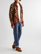 RRL - Shawl-Collar Intarsia Wool, Linen and Silk-Blend Cardigan - Red