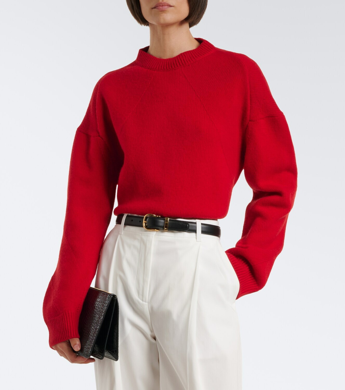 Fforme Marcela cropped wool and cashmere sweater