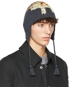 Undercover Navy Wool Jacquard Beanie