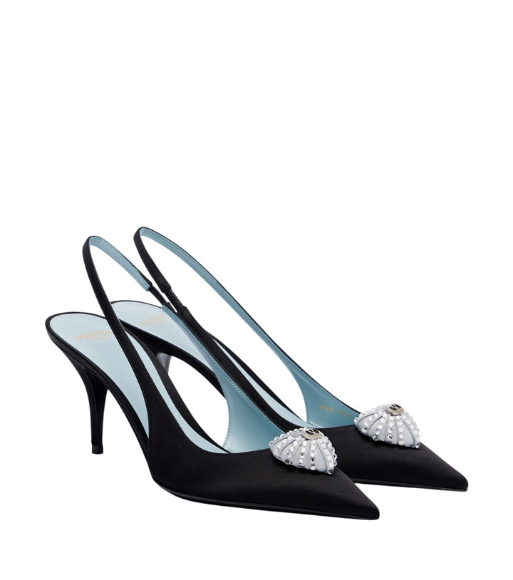 Photo: Valentino Garavani Cœur Royal velvet slingback pumps