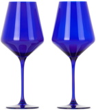 Estelle Colored Glass Blue Wine Glass Set