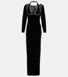 Rasario Crystal-embellished velvet gown