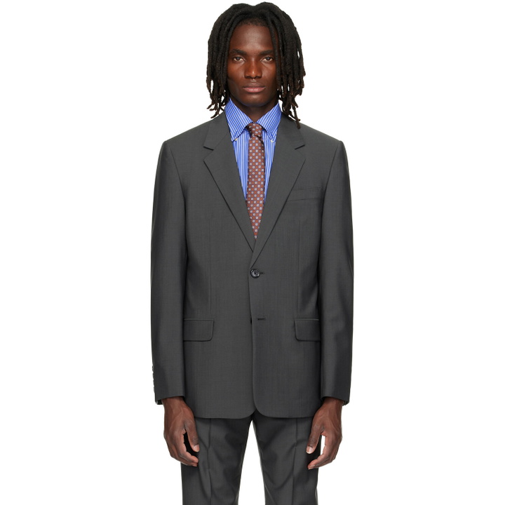 Photo: Valentino Gray Wool Mohair Blazer