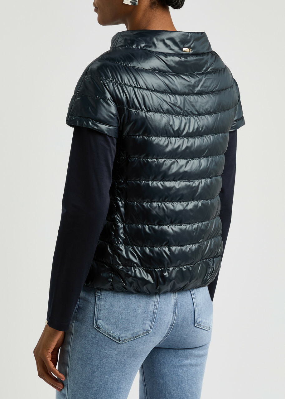 Herno Quilted Shell Gilet Navy