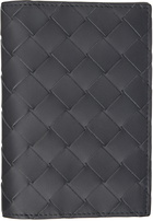 Bottega Veneta Gray Intrecciato Passport Holder