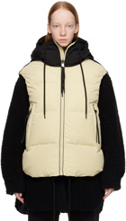 HOLDEN Beige & Black Hooded Down Vest