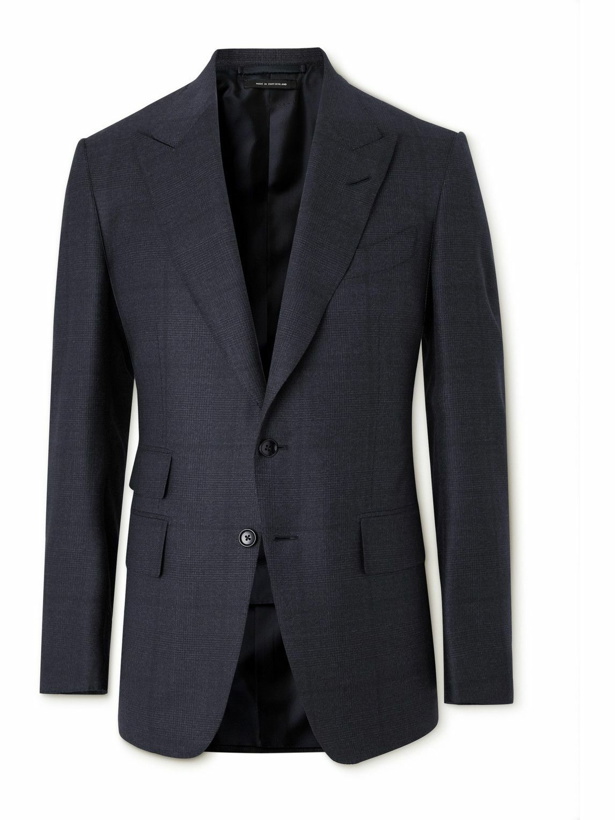 Photo: TOM FORD - Prince of Wales Checked Wool Suit Jacket - Blue
