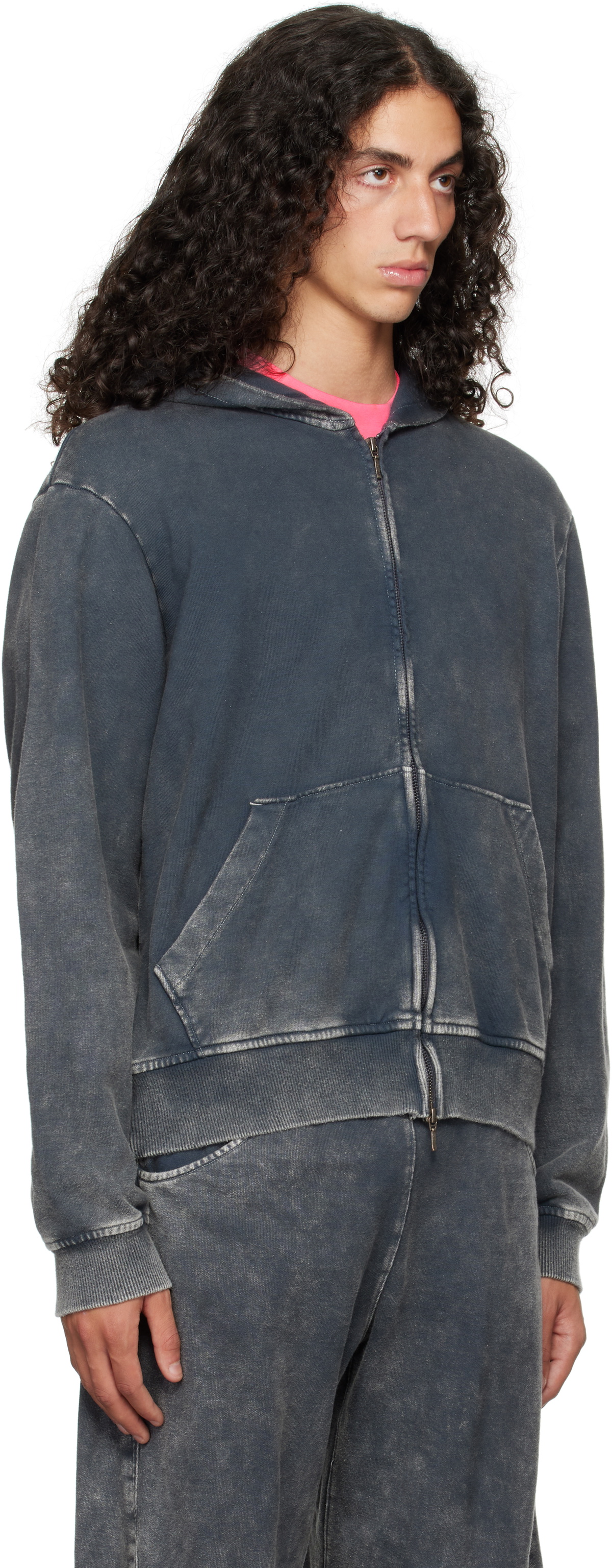 【Omar Afridi】 Shabby Full Zipped Hoodie Omar Afridi Shabby Full Zipped Hoodie （Shabby brown