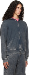 Omar Afridi Gray Shabby Full Zipped Hoodie