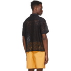 Stussy Black Lace Floral Pattern Shirt