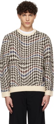 Dime Off-White Houndstooth Knit Sweater