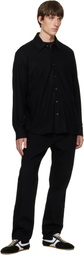 Solid Homme Black Wool Stitch Shirt