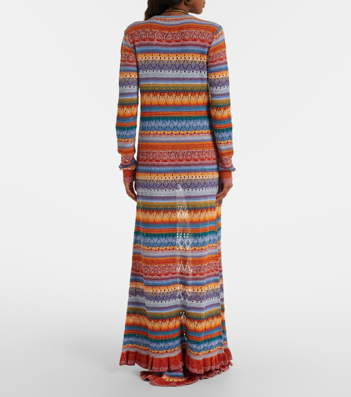 Etro Crochet striped cotton cardigan