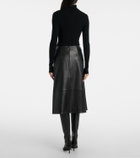 Yves Salomon Leather midi skirt