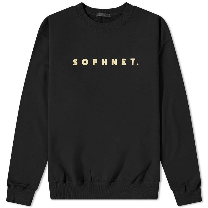Photo: SOPHNET. Men's SOPHNET Classic Logo Crew Neck Sweat in Black