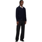 BOSS Navy Spread Collar Cardigan
