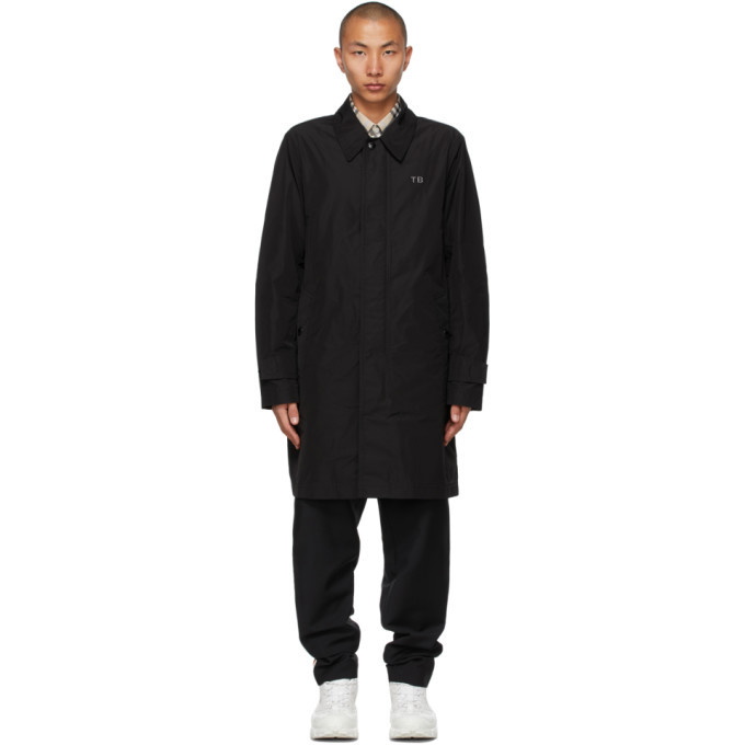 Photo: Burberry Black Taffeta TB Motif Car Coat