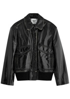 Rabanne Leather Bomber Jacket Black