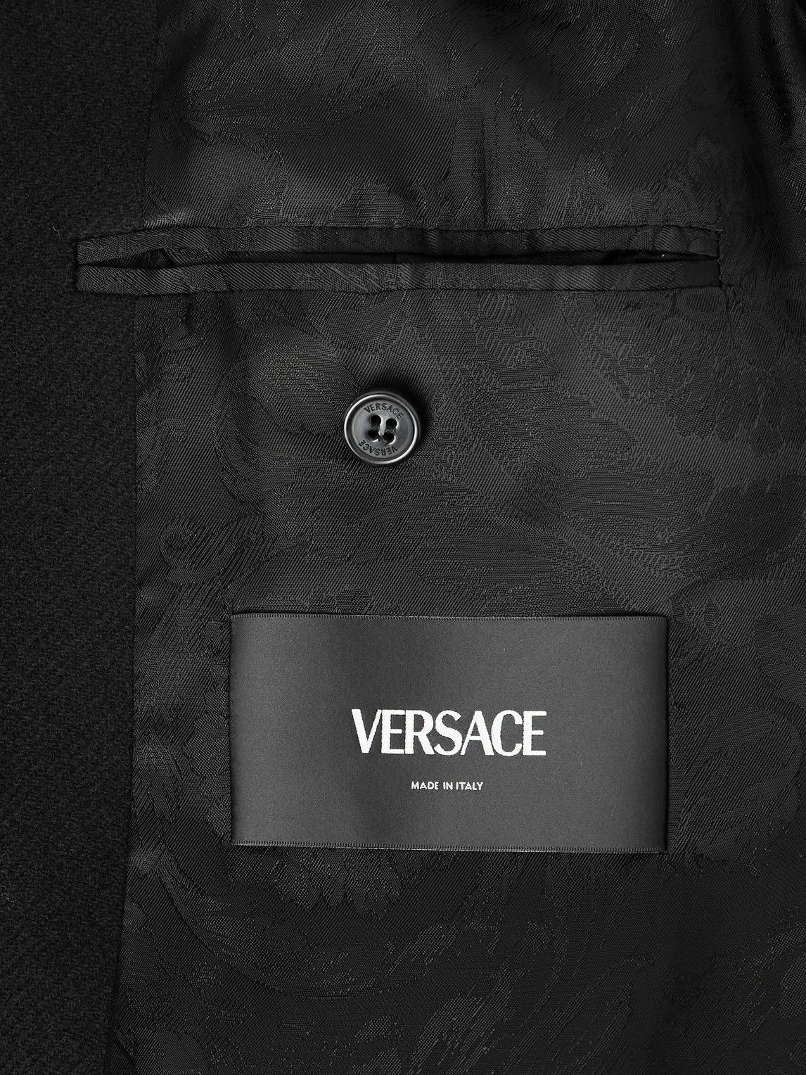 Versace - Virgin Wool Overcoat - Black