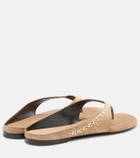 Herbert Levine Sun-kissed embellished suede thong sandals