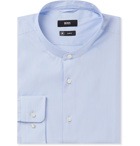 Hugo Boss - Jordi Grandad-Collar Pinstriped Cotton Shirt - Blue