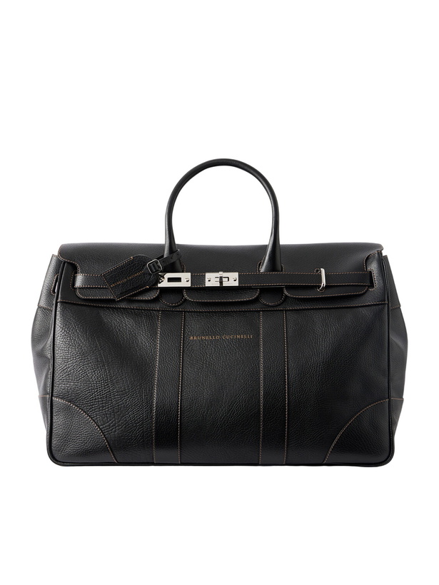 Photo: Brunello Cucinelli - Panelled Full-Grain Leather Weekend Bag