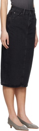 Levi's Black High Rise Slit Midi Skirt